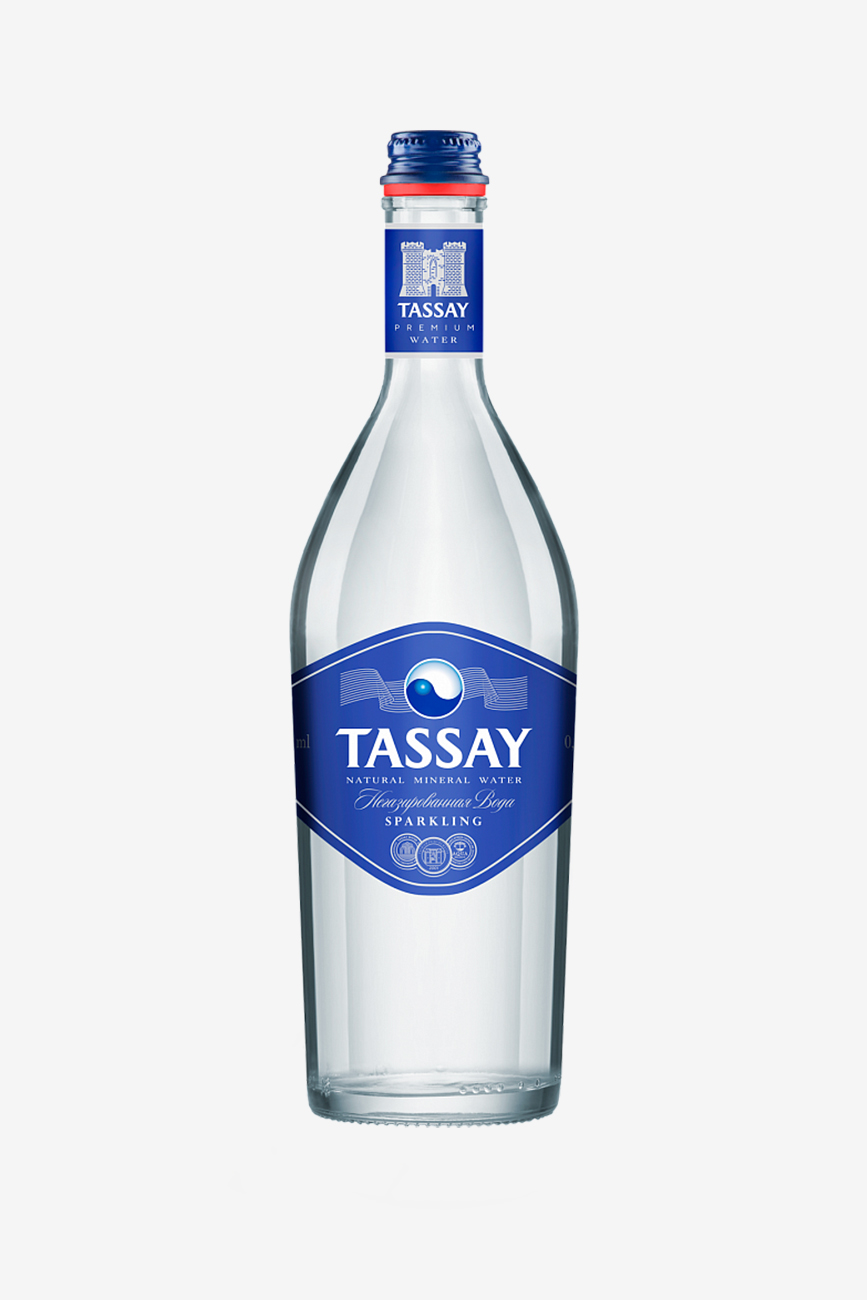 Вода Тассай Премиум, газированная, в стеклянной бутылке, 0.75л