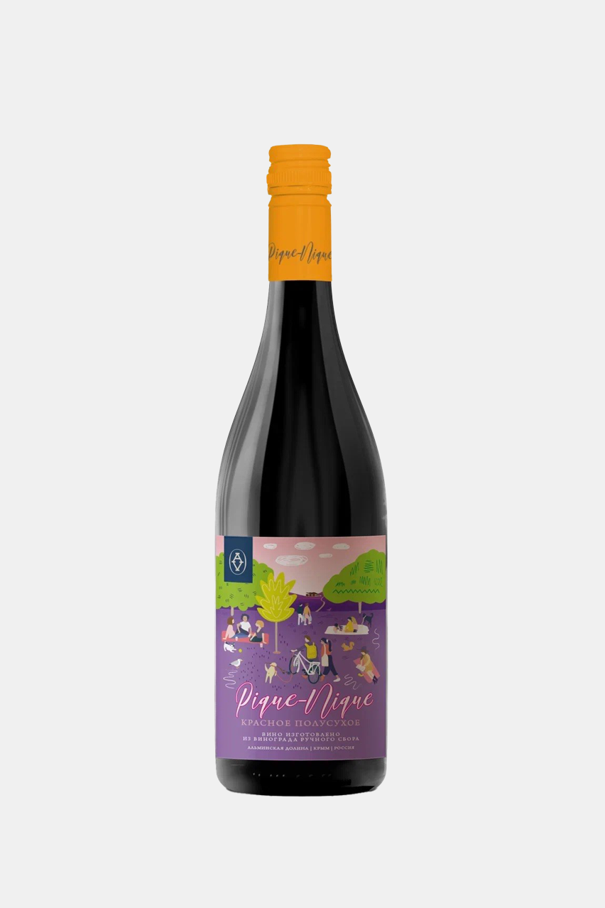 Вино Пикник, ЗГУ Крым, красное, полусухое, 0.75л