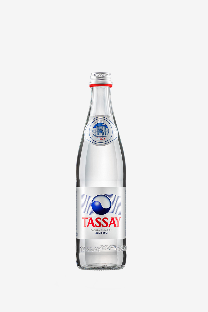 Вода Тассай, негазированная, в стеклянной бутылке, 0.5л