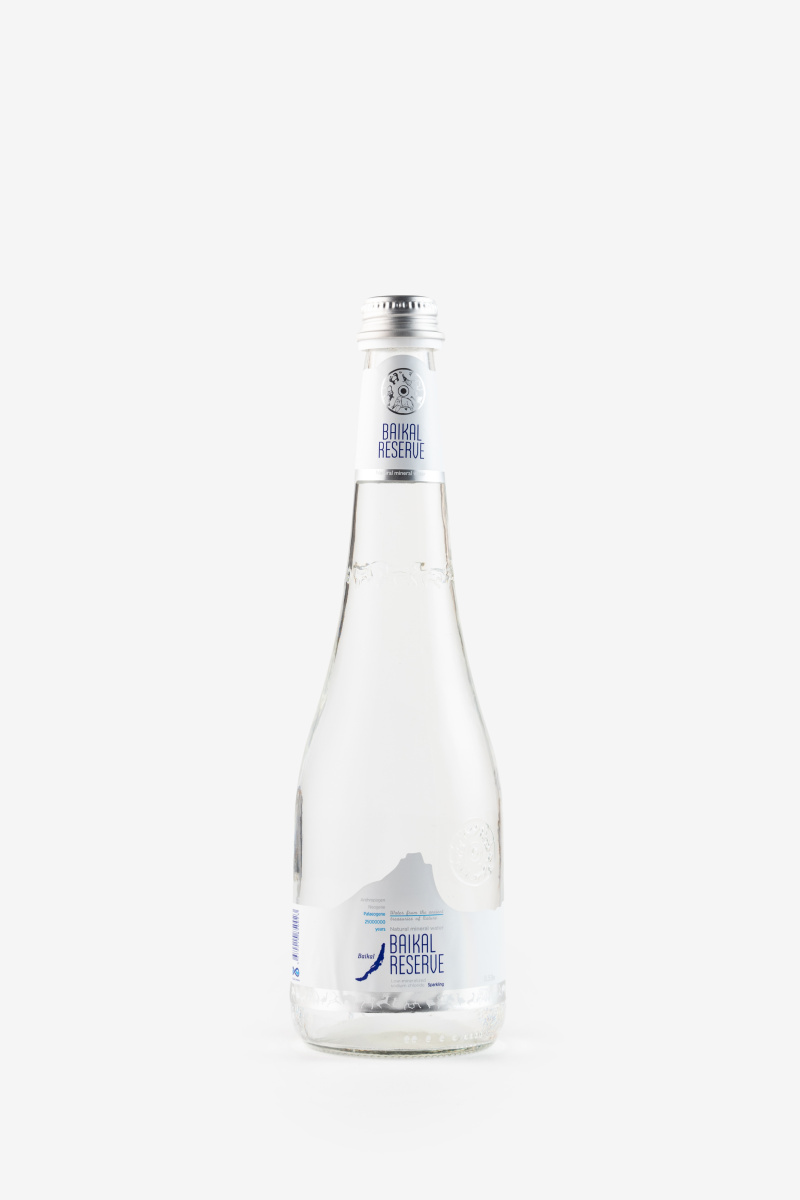 Вода Байкал Резерв, газированная, в стеклянной бутылке, 0.53л