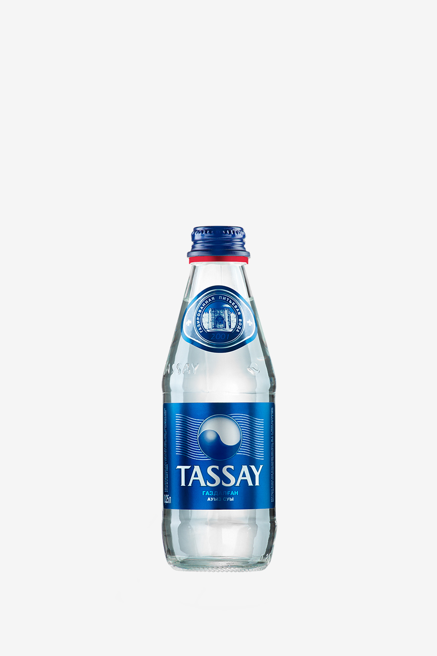 Вода Тассай, газированная, в стеклянной бутылке, 0.25л