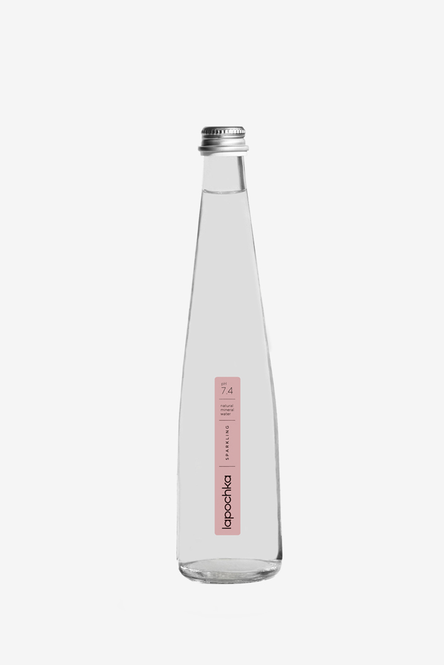 Вода Лапочка, газированная, в стеклянной бутылке, 0.5л