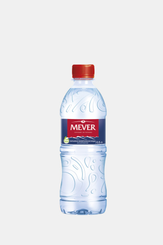 Вода Мевер, негазированная, в пластиковой бутылке, 0.5л