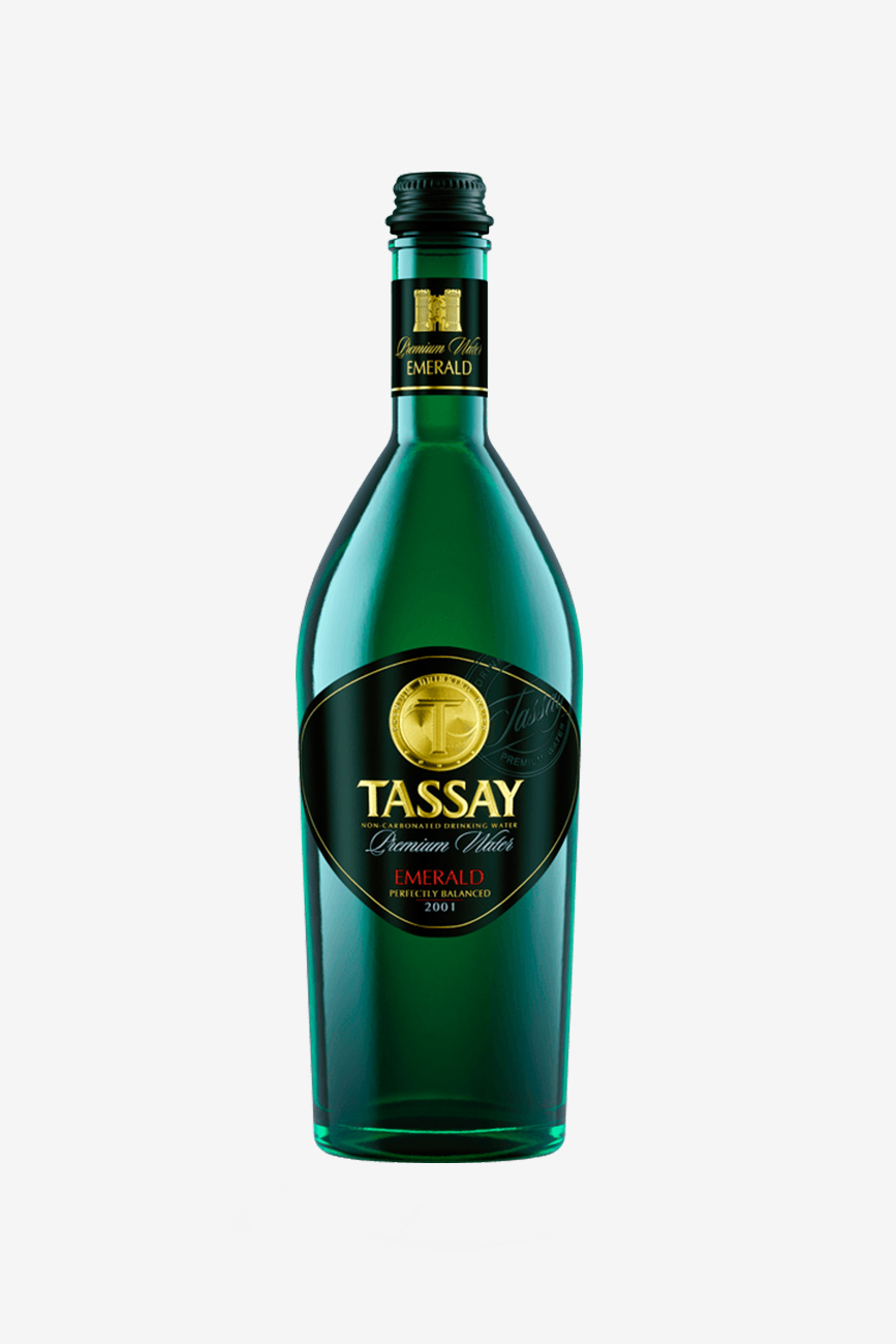 Вода Тассай Эмеральд, газированная, в стеклянной бутылке, 0.75л