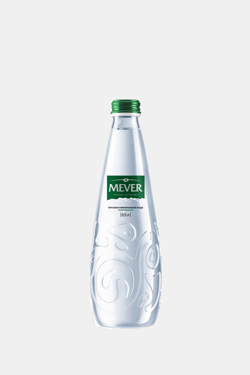 Вода Мевер, газированная, в стеклянной бутылке, 0.5л